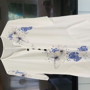 White summer shift dress 2x